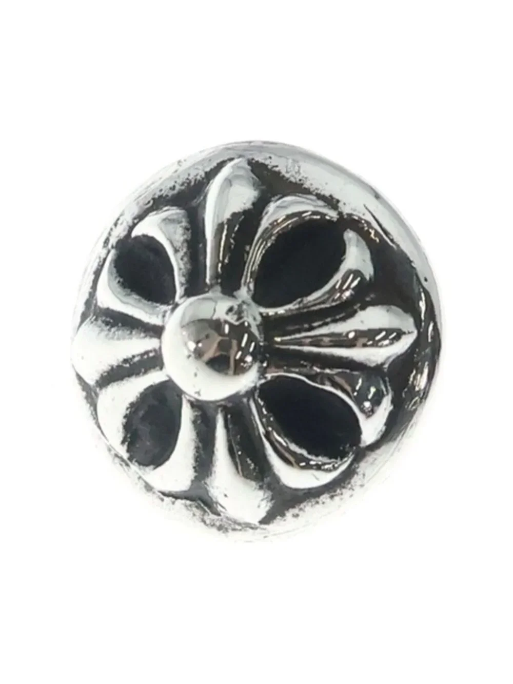 Chrome Hearts Stud Crsbll Cross Ball Earrings Silver
